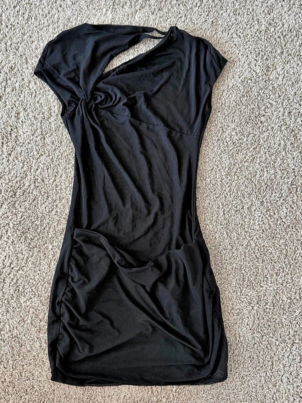 oh Polly Black Twist Front Mini Dress Size 4